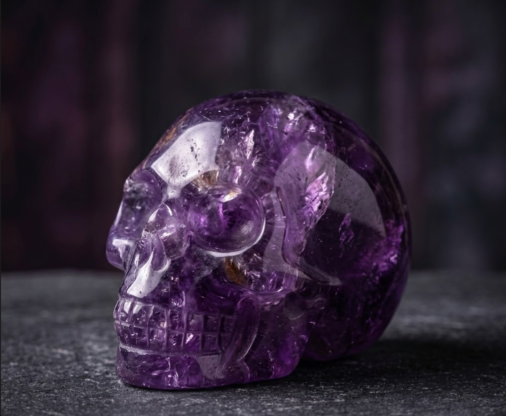 Edelstein-Totenkopf Amethyst, groß