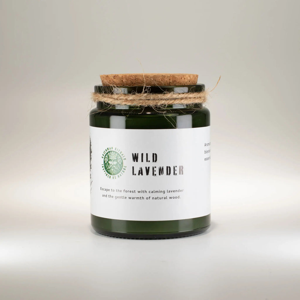 Sojawachskerze mit Holzdocht – Wilder Lavendel – Ansicht 5