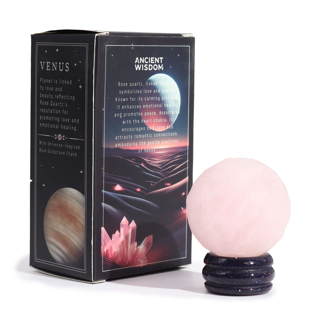 Edelstein-Planet Rosenquarz Venus, 40 mm