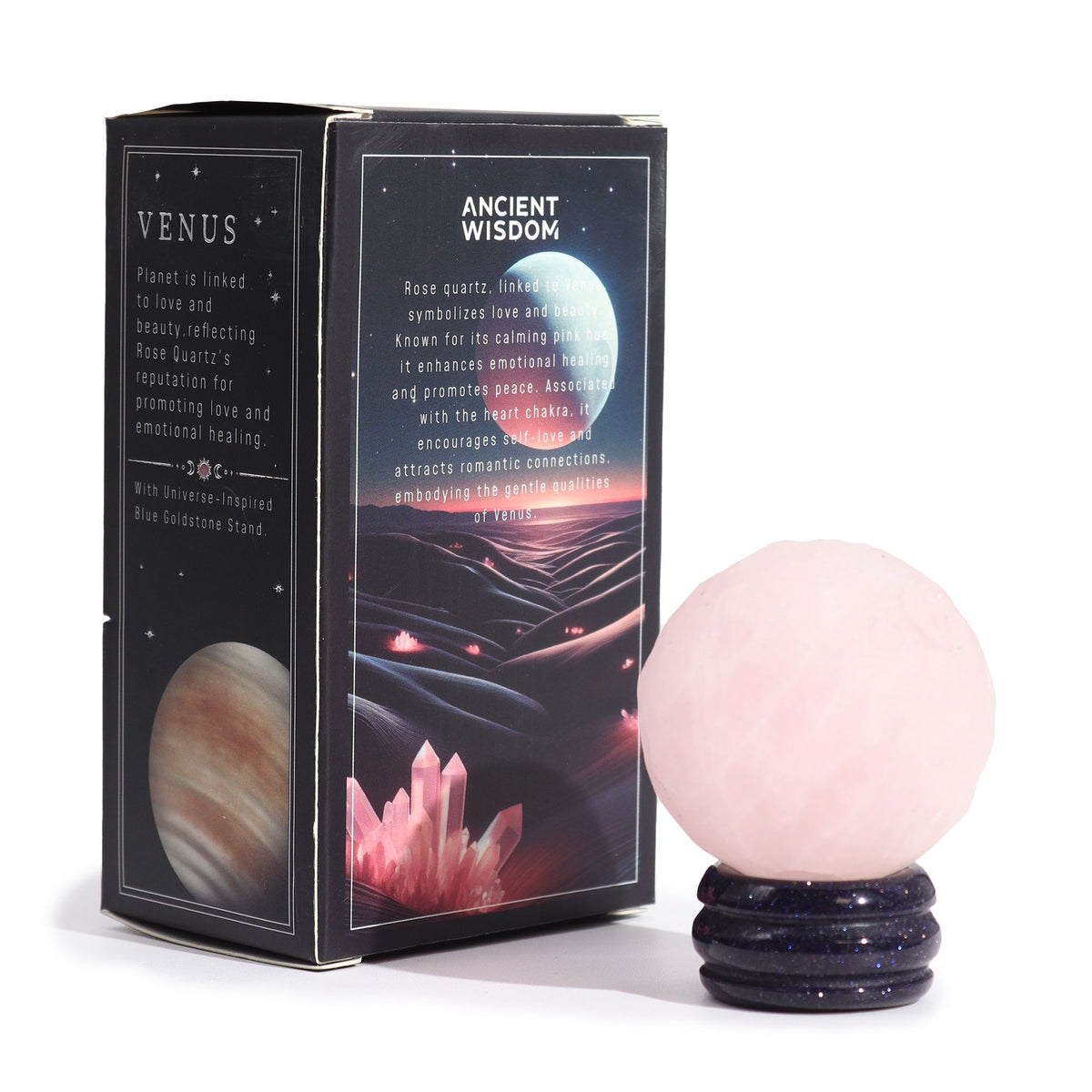 Edelstein-Planet Rosenquarz Venus, 40 mm