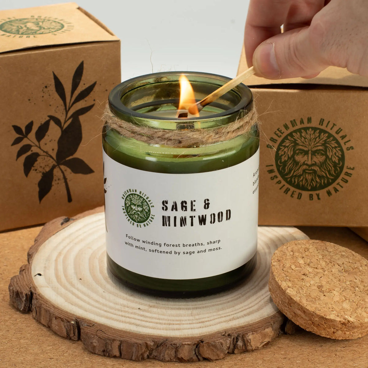 Sojawachskerze mit Holzdocht – Wilder Lavendel – Ansicht 8