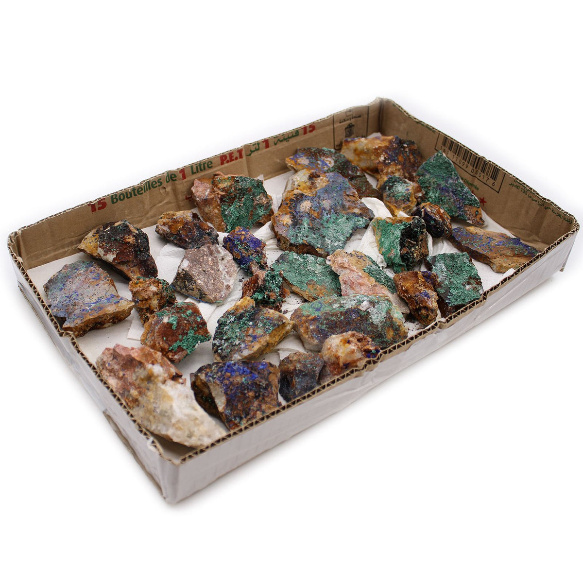 Mineralstufen Azurit-Malachit, Sammler-Lot, ca. 20 Stück