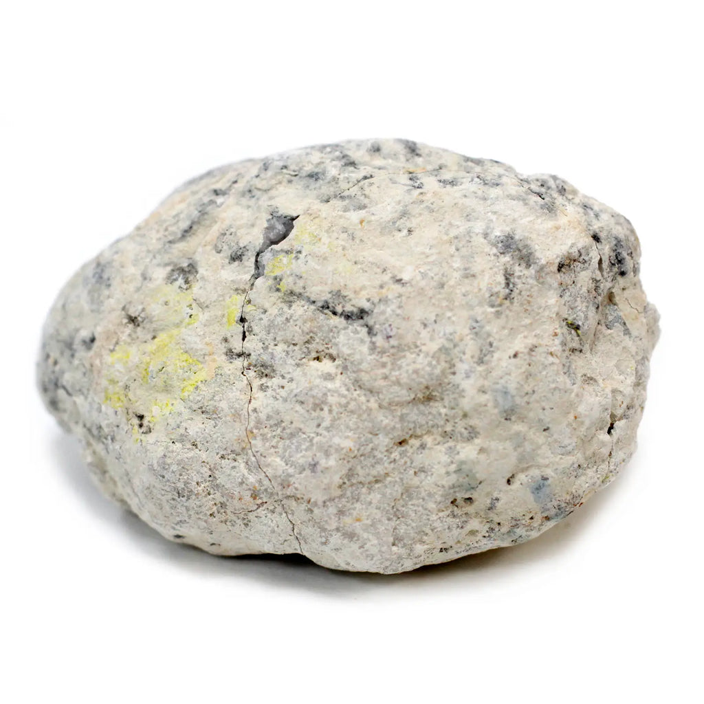 Calcit-Geode – 8 bis 9 cm – Aufgebrochene Calcit-Geode mit kristalliner Innenfläche
