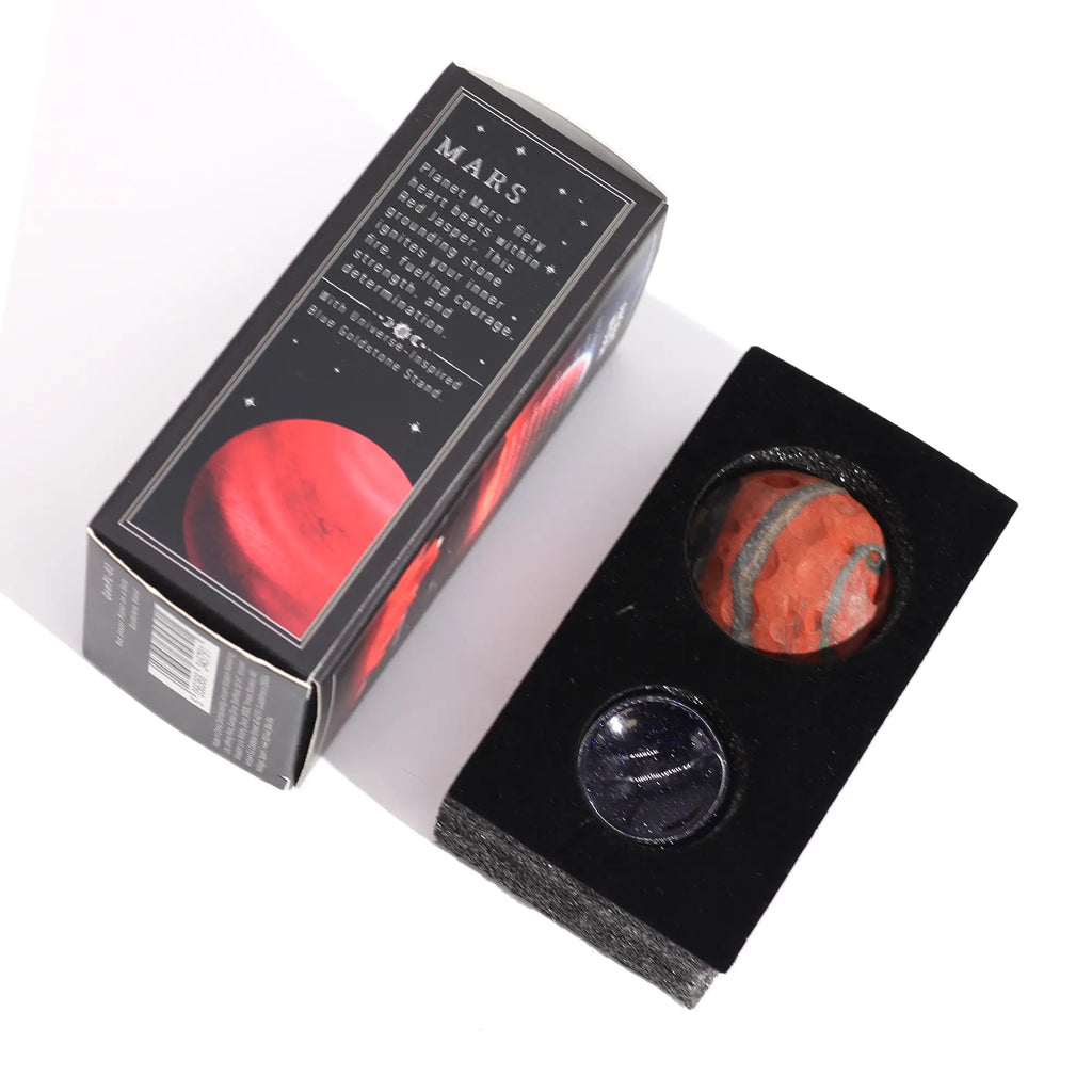 Edelstein-Planet Roter Jaspis – Mars, 40 mm – Ansicht 3