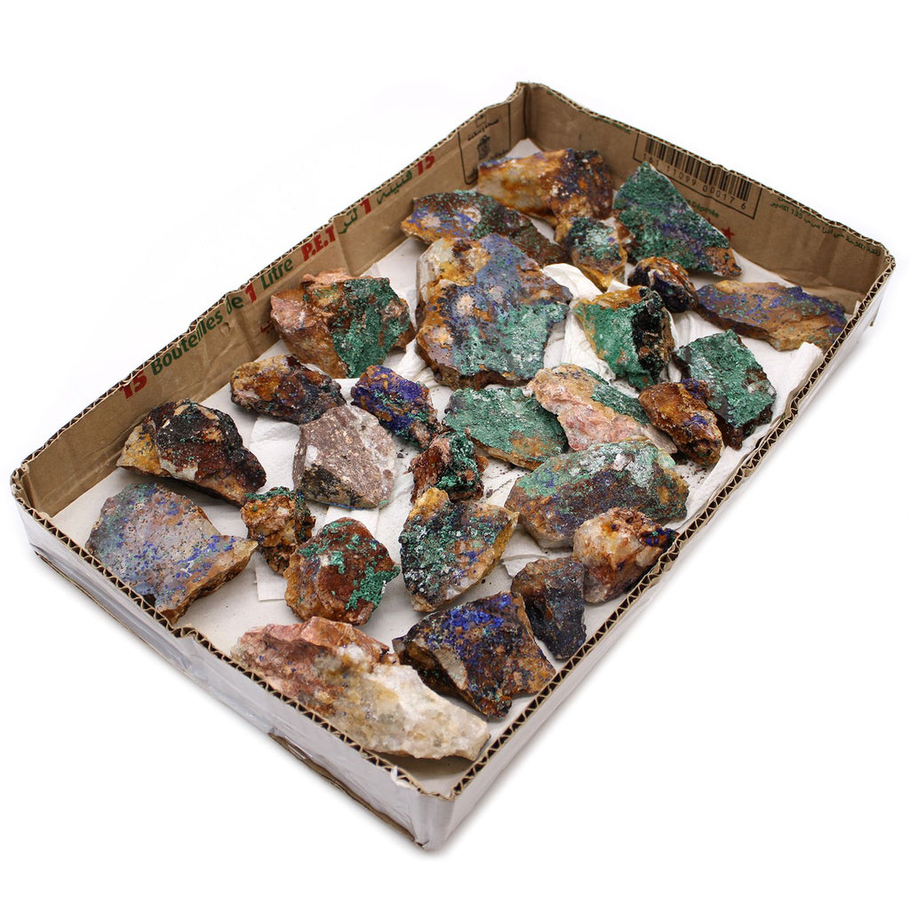 Mineralstufen Azurit-Malachit, Sammler-Lot, ca. 20 Stück