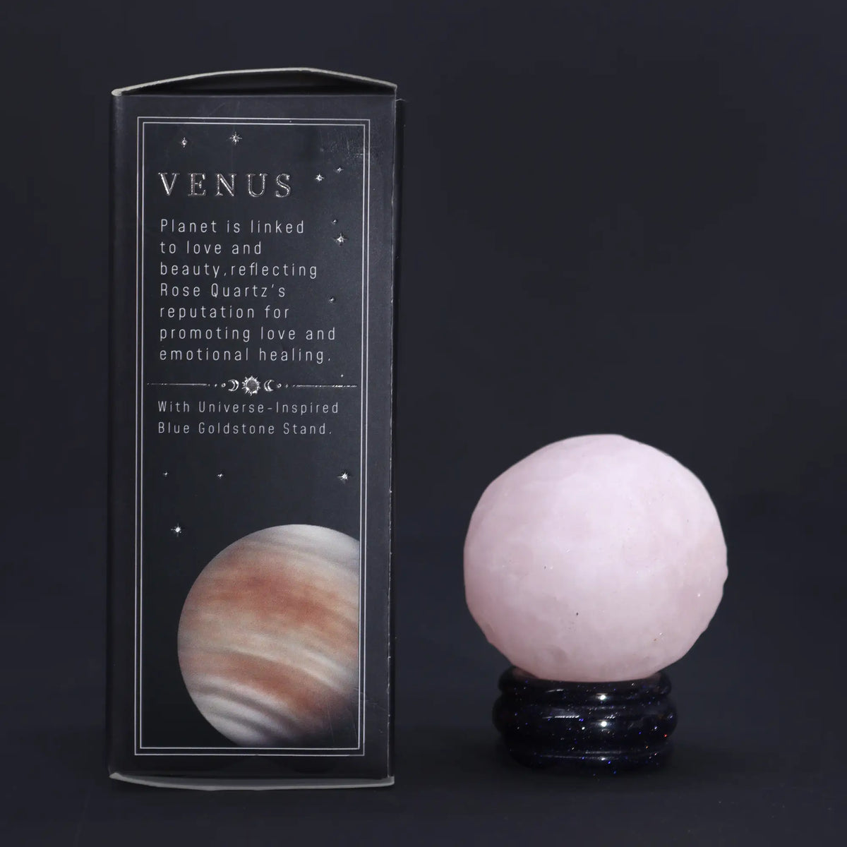 Edelstein-Planet Rosenquarz – Venus, 40 mm – Ansicht 2
