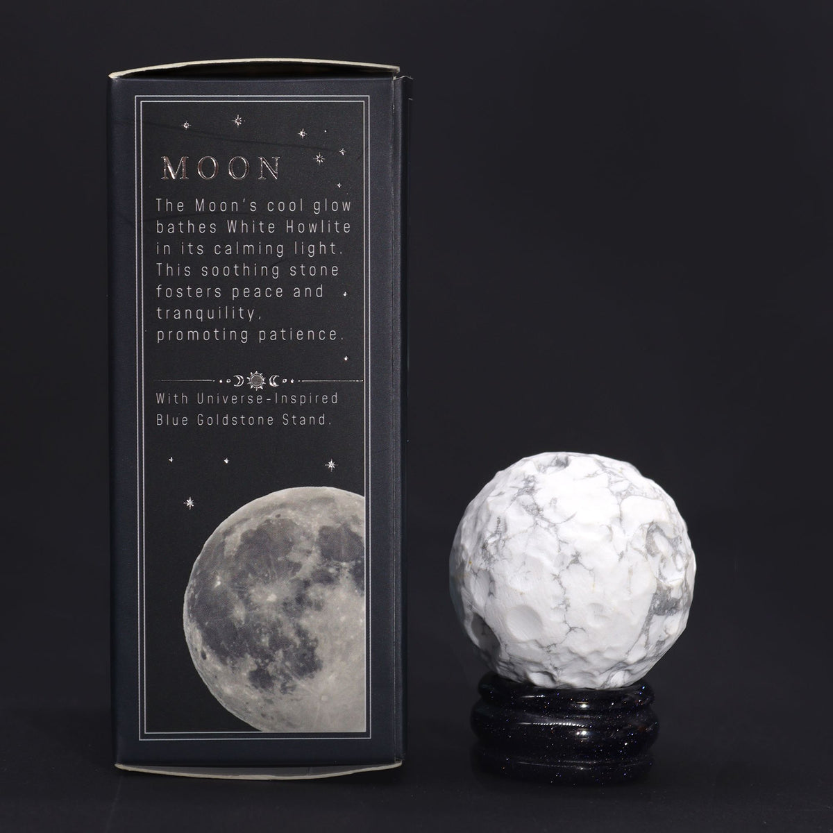 Edelstein-Planet Weißer Howlith Mond, 40 mm