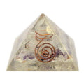 Orgonit-Pyramide – Edelsteinsplitter und Kupfer, 55 mm – Orgonit-Pyramide mit eingegossenen Edelsteinsplittern und Kupfer