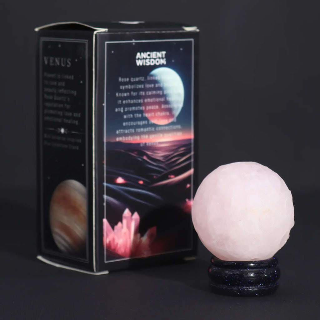 Edelstein-Planet Rosenquarz – Venus, 40 mm – Ansicht 3