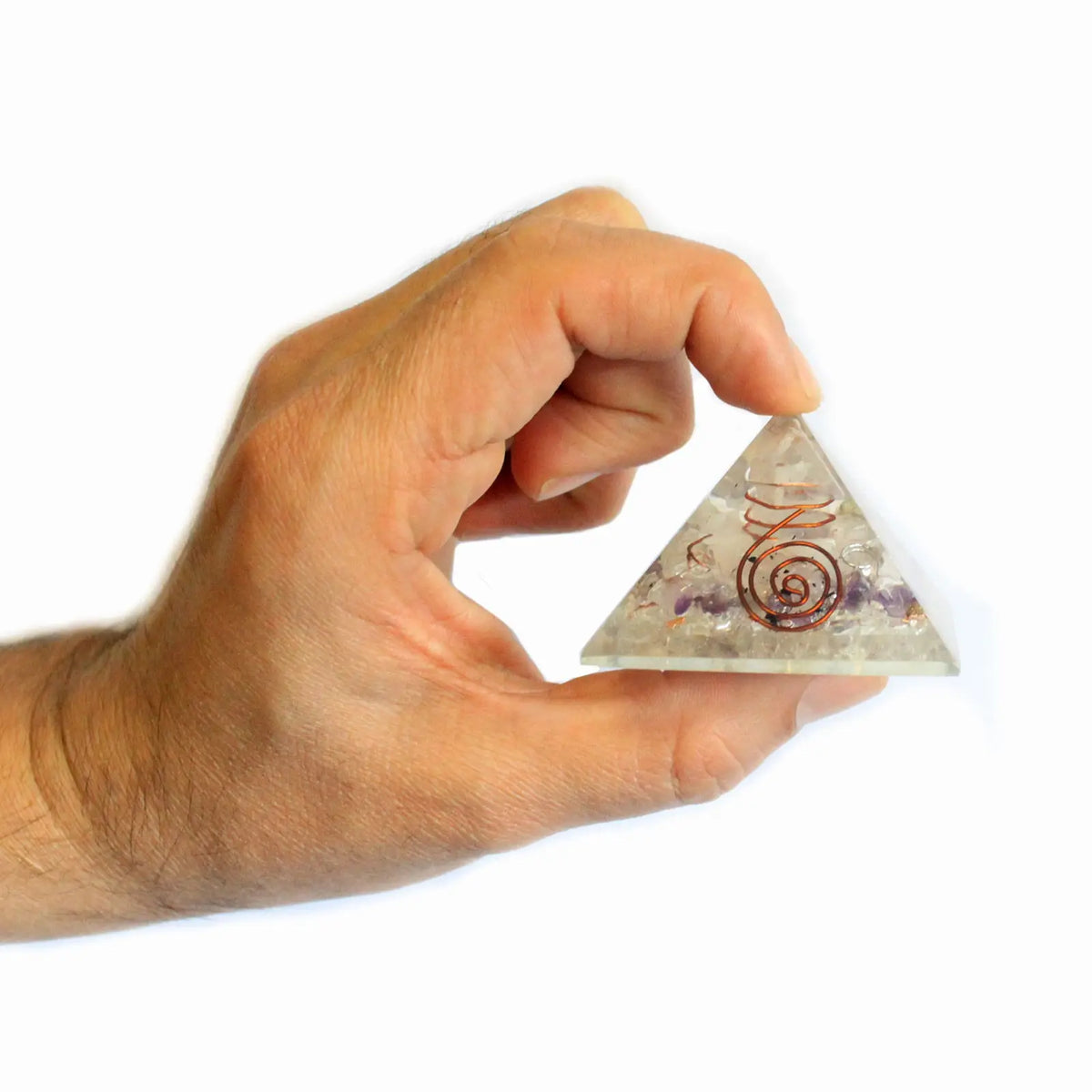 Orgonit-Pyramide – Edelsteinsplitter und Kupfer, 55 mm – Ansicht 2