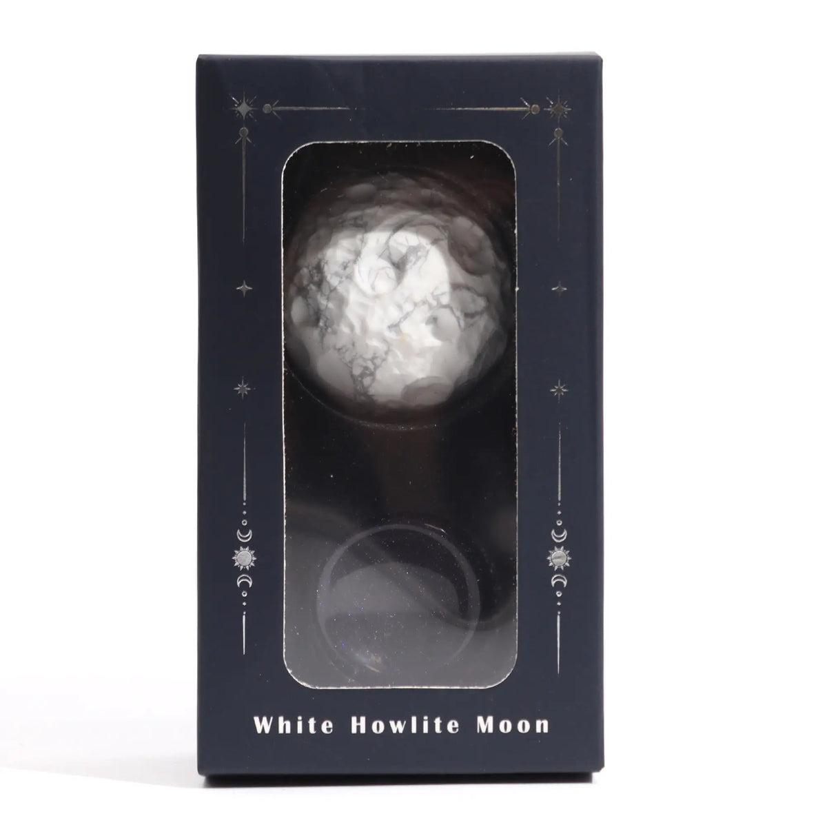 Edelstein-Planet Weißer Howlith – Mond, 40 mm – Ansicht 2