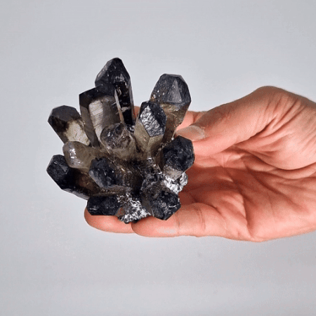 Quarz-Cluster Rauchquarz-Phantom, ca. 8 cm