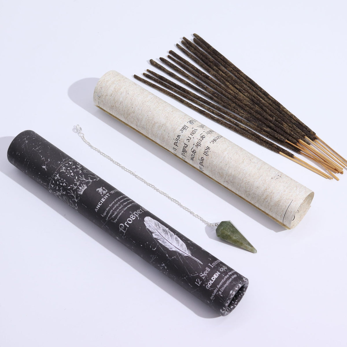 Räucherstäbchen-Set mit Aventurin-Pendel, 27 × 4 × 4 cm