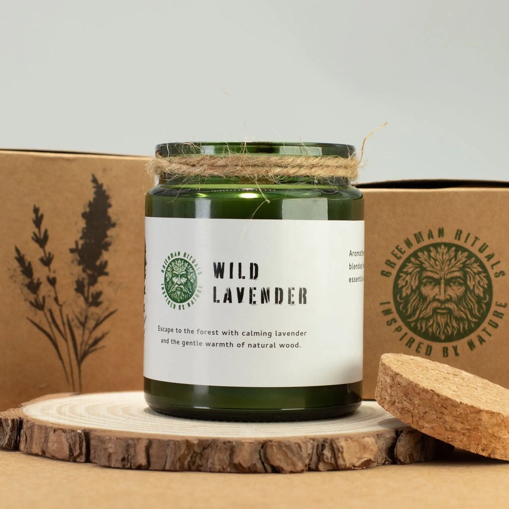 Sojawachskerze mit Holzdocht – Wilder Lavendel – Ansicht 3