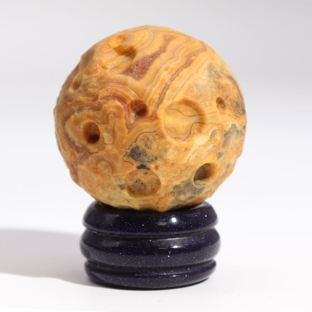 Edelstein-Planet Crazy-Lace-Achat Merkur, 40 mm