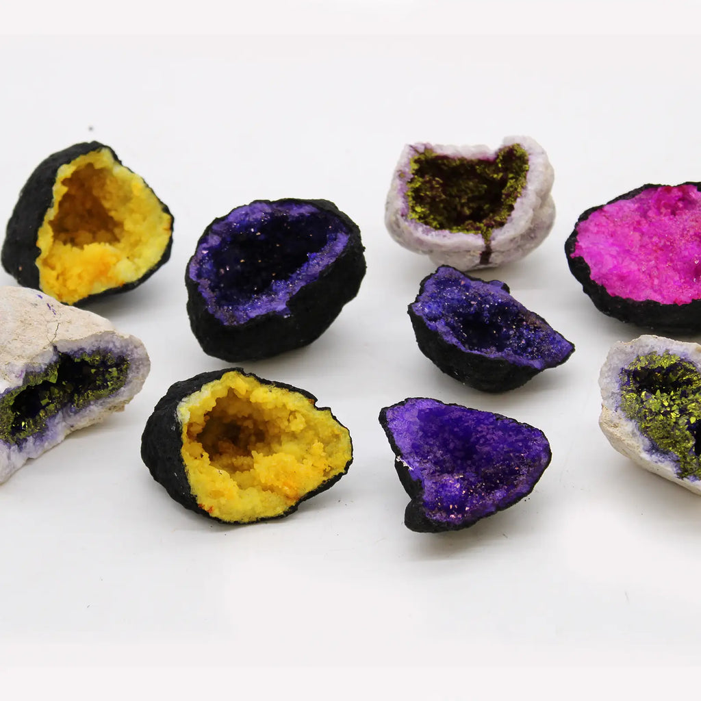 Calcit-Geode gefärbt – Rosa und Gold – Ansicht 4