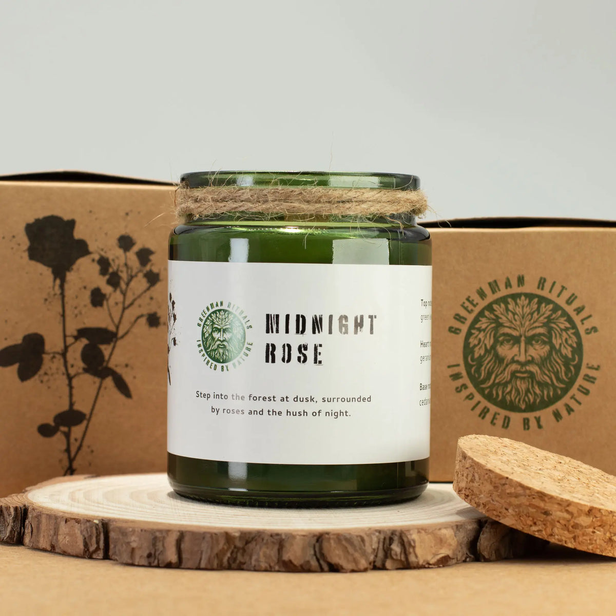 Sojawachskerze mit Holzdocht – Mitternachtsrose – Ansicht 5