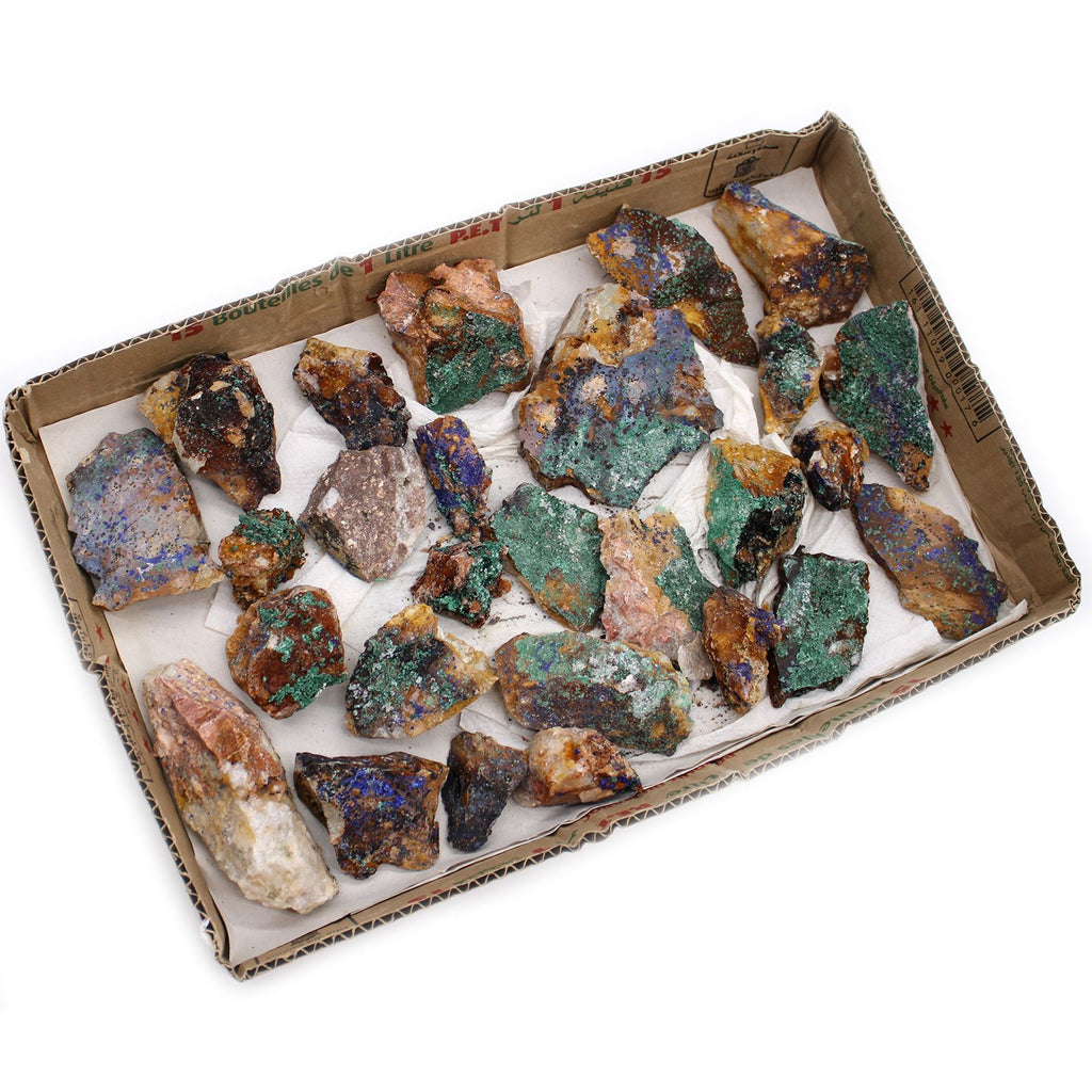Mineralstufen Azurit-Malachit, Sammler-Lot, ca. 20 Stück
