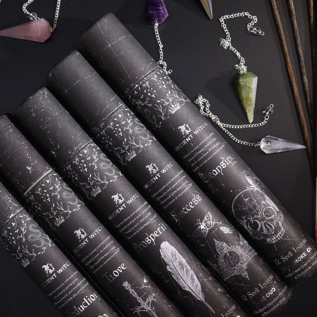 Räucherstäbchen-Set mit Amethyst-Pendel, 27 × 4 × 4 cm