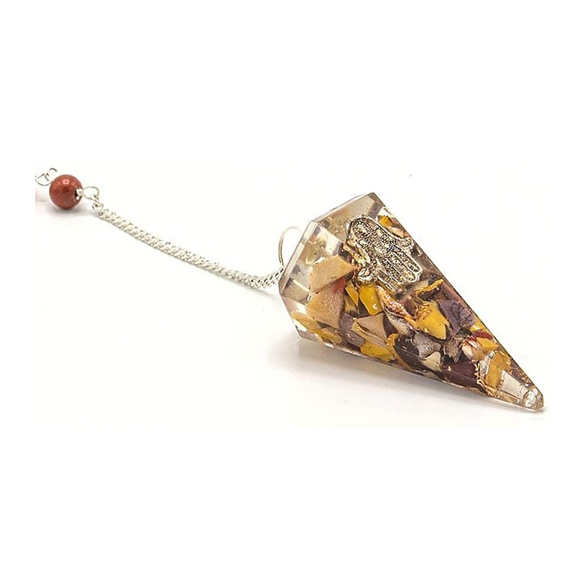 Orgonit-Pendel Hamsa-Hand mit Kette