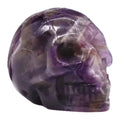 Edelstein-Totenkopf aus Amethyst, klein, seitliche Ansicht